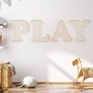 Placa de sala de jogos, letras de vime de madeira, decoração de sala de jogos, 30 cm