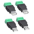 Placa de separação USB 2.0 tipo A macho/fêmea para terminal de 5 pinos