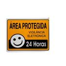Placa de Sinalização 15x20 área Protegida 24 Horas