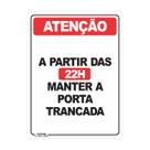 Placa de Sinalização A Partir das 22H Manter a Porta Trancada