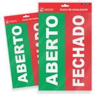 Placa de Sinalização ABERTO/FECHADO 16X25CM - Pacote com 5 Unidades