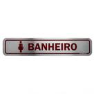 Placa De Sinalização Adesiva 5 X 25cm Banheiro Feminino