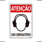 Placa De Sinalização Atenção Abafador Auricular Uso Obrigatório 20x30 Ekomunike - S-203 F9e