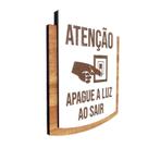 Placa De Sinalização Atenção Apague a Luz ao Sair