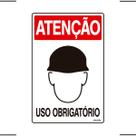 Placa De Sinalização Atenção Capacete Uso Obrigatório 20x30 Ekomunike - S-205 F9e