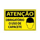 Placa De Sinalização Atenção Obrigatório O Uso De Capacete 30x20 Ecom IA - SA30 F9e