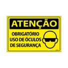 Placa De Sinalização Atenção Obrigatório Uso De Óculos De Segurança 30x20 Ecom IA - SA24 F9e