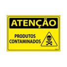 Placa De Sinalização Atenção Produtos Contaminados 30x20 Ecom IA - SA95 F9e