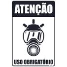 Placa de Sinalização Atenção Uso Obrigatório Máscara