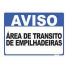 Placa de Sinalização Aviso Área de Trânsito de Empilhadeiras