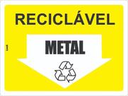 Placa de Sinalização - Aviso: Lixo Reciclável - Metal, PS, Latinhas e Outros Materiais