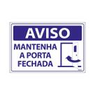 Placa De Sinalização Aviso Mantenha A Porta Fechada 30x20 Ecom IA - SV2 F9e
