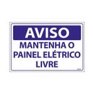 Placa De Sinalização Aviso Mantenha O Painel Elétrico Livre 30x20 Ecom IA - SV5 F9e
