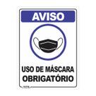 Placa de Sinalização Aviso Uso de Máscara Obrigatório