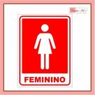 Placa de Sinalização Banheiro Feminino - 15x20 cm