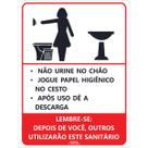 Placa de Sinalização Banheiro Feminino com Regras de Uso
