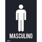 Placa de Sinalização Banheiro Masculino Preto 15x20