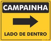 Placa de Sinalização Campainha Lado de Dentro Direita em PVC de 15x20cm Placa de Sinalização Campainha Lado de Dentro Direita em PVC de 15x20cm
