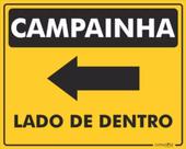 Placa de Sinalização - Campainha Lado de Dentro Esquerdo em PVC de 15x20cm
