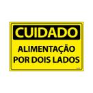 Placa De Sinalização Cuidado Alimentação Por Dois Lados 30x20 Ecom IA - SC22 F9e