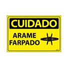 Placa De Sinalização Cuidado Arame Farpado 30x20 Ecom IA - SC111 F9e