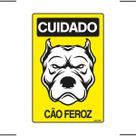 Placa De Sinalização Cuidado Cão Feroz 20x30 Ekomunike - P-6/3 F9e