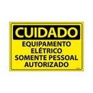 Placa De Sinalização Cuidado Equipamento Elétrico Somente Pessoal Autorizado 30x20 Ecom IA - SC40 F9e