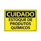 Placa De Sinalização Cuidado Estoque De Produtos Químicos 30x20 Ecom IA - SC57 F9e