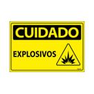 Placa De Sinalização Cuidado Explosivos 30x20 Ecom IA - SC137 F9e