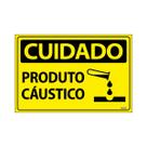 Placa De Sinalização Cuidado Produto Cáustico 30x20 Ecom IA - SC39 F9e