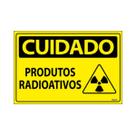 Placa De Sinalização Cuidado Produtos Radioativos 30x20 Ecom IA - SC123 F9e