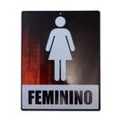 Placa de Sinalização Decorativa em Madeira - Banheiro Feminino