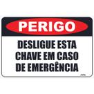 Placa de Sinalização Desligue Esta Chave em Caso de Emergência