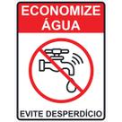 Placa de Sinalização Economize Água Evite Desperdício