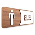 Placa De Sinalização Ele - MDF 30x13cm Placa De Sinalização Ele - MDF 30x13cm