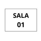 Placa de sinalização em MDF para a sala 01.