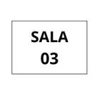 Placa de sinalização em MDF para a sala 03.