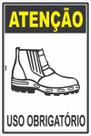 Placa de Sinalização EPI - Uso Obrigatório de Bota, Botina e Coturno - Equipamento de Proteção Individual em PS (Poliestireno)