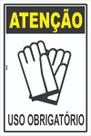 Placa de Sinalização EPI - Uso Obrigatório de Luvas de Segurança - Atenção - Equipamento de Proteção Individual em PS (Poliestireno)