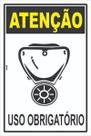 Placa de Sinalização EPI - Uso Obrigatório de Máscara Respiratória - Equipamento de Proteção Individual em PS (Poliestireno)