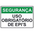 Placa de Sinalização EPI Uso Obrigatório Equipamento Proteção