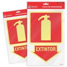 Placa de Sinalização Extintor 16X25CM Pacote com 05