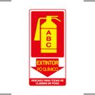Placa De Sinalização Extintor ABC Pó Químico 15x30 Ekomunike - X-705 F9e