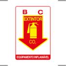 Placa De Sinalização Extintor BC CO2 Equipamento Inflamável 20x30 Ekomunike - X-713 F9e