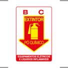 Placa De Sinalização Extintor BC Pó Químico 20x30 Ekomunike - X-714 F9e