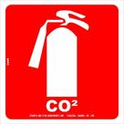 Placa de Sinalização - Extintor de Incêndio CO2 Fotoluminescente Vermelha Bombeiro