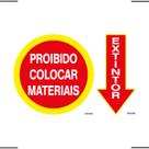 Placa De Sinalização Extintor / Proibido Colocar Materiais 30x20 Ekomunike - S-210 F9e