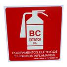Placa de Sinalização fotoluminescente EXTINTOR BC CO2 15X15