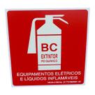 Placa de Sinalização fotoluminescente EXTINTOR BC PÓ 15X15
