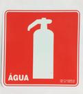 Placa de sinalização Fotoluminescente Extintor de Água 15x15 cm